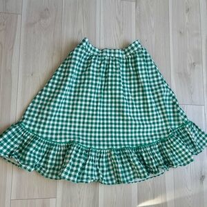 Collectif Green Gingham Skirt